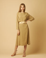 Load image into Gallery viewer, Beige Eco-Friendly Style Dress with an Open Back and Braided Belt
