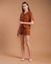 Load image into Gallery viewer, Tencel Hazelnut Color Shirt &amp; Shorts Set
