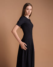 Load image into Gallery viewer, Dark Blue Polka Dot Dress
